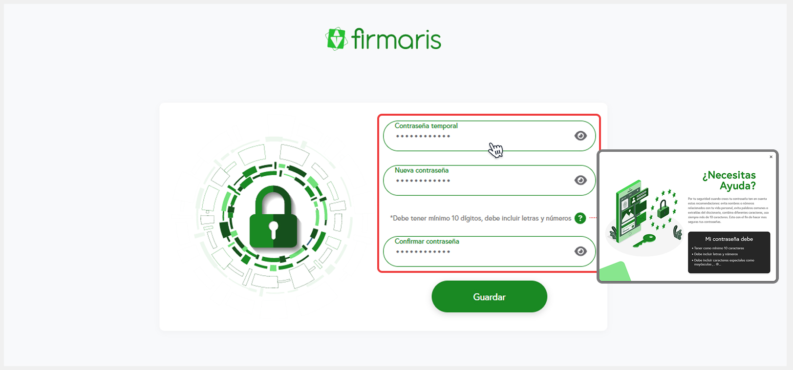 Formulario de activación de cuenta