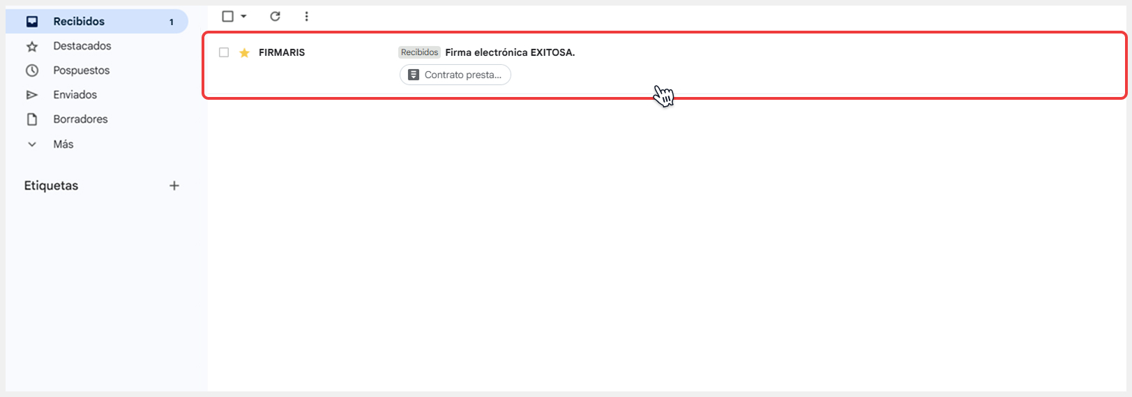 Correo con confirmación de firma